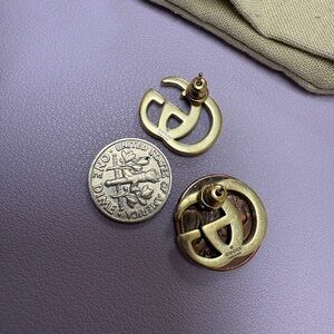 Gucci Antique Gold Logo Earrings